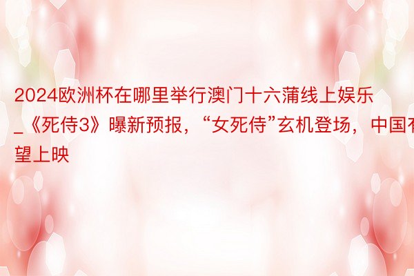2024欧洲杯在哪里举行澳门十六蒲线上娱乐_《死侍3》曝新预报，“女死侍”玄机登场，中国有望上映